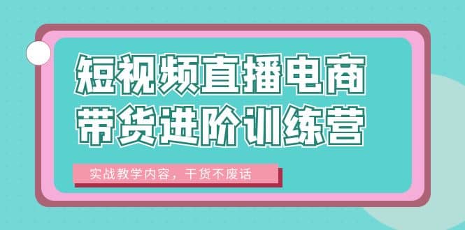 短视频直播电商带货进阶训练营：实战教学内容，干货不废话-墨痕微课