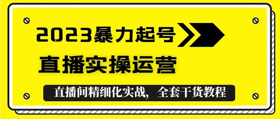 2023暴力起号 直播实操运营,全套直播间精细化实战,全套干货教程-墨痕微课