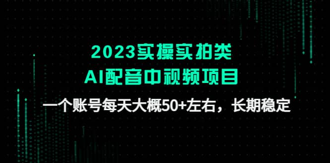 2023实操实拍类AI配音中视频项目,一个账号每天大概50 左右,长期稳定-墨痕微课
