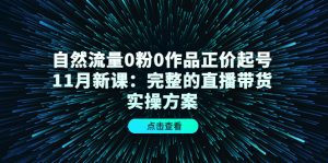 自然流量0粉0作品正价起号11月新课:完整的直播带货实操方案-墨痕微课