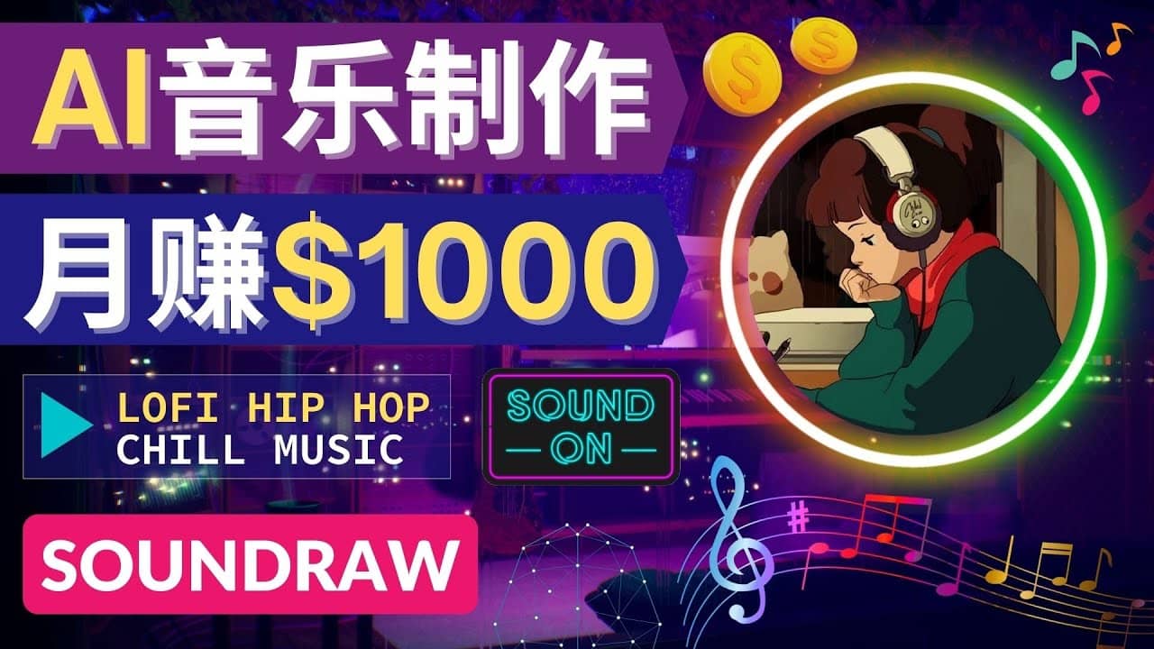 无需任何音乐基础: 使用AI软件制作Lofi Hip Hop Chill Music 月赚1000美元-墨痕微课