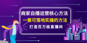 商家自播运营核心方法,一套可落地实操的方法,打造百万级直播间-墨痕微课