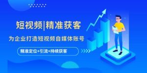 短视频|精准获客 为企业打造短视频自媒体账号 (精准定位 引流 持续获客)-墨痕微课