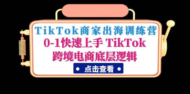 TikTok商家出海训练营:0-1快速上手 TikTok跨境电商底层逻辑(无水印)-墨痕微课