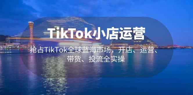 TikTok小店运营 抢占TikTok全球蓝海市场，开店、运营、带货、投流全实操-墨痕微课
