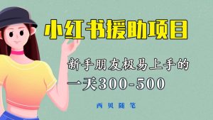 一天300-500！新手朋友极易上手的《小红书援助项目》，绝对值得大家一试-墨痕微课