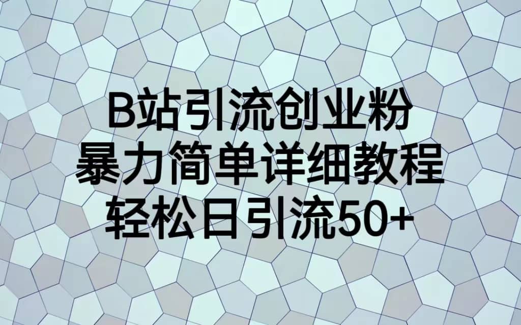 B站引流创业粉，暴力简单详细教程，轻松日引流50-墨痕微课