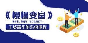 《慢慢变富》干货精华的系统课程:想创业,想赚钱?看这课就够了-墨痕微课