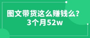 图文带货这么赚钱么? 3个月52W 图文带货运营加强课-墨痕微课