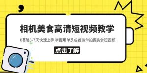 相机美食高清短视频教学 0基础3-7天快速上手 掌握用单反或者微单拍摄美食-墨痕微课
