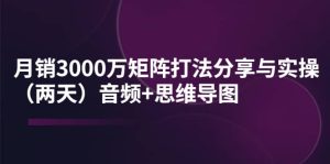 某线下培训：月销3000万矩阵打法分享与实操（两天）音频 思维导图-墨痕微课