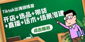 Tiktok出海训练营:开店 选品 带货 直播 话术 场景搭建-墨痕微课