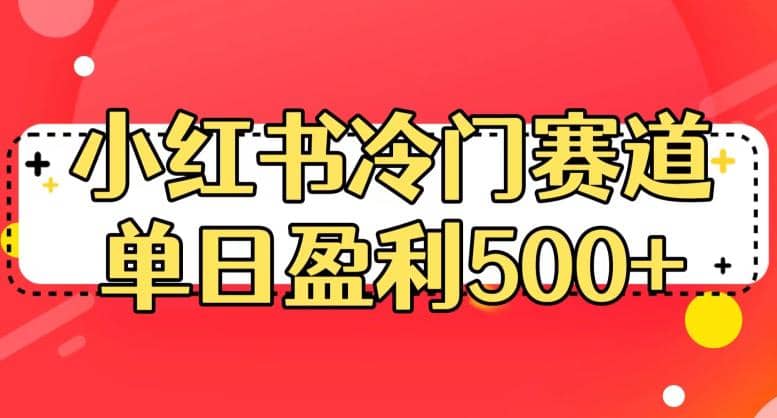 小红书冷门赛道，单日盈利500 【揭秘】-墨痕微课