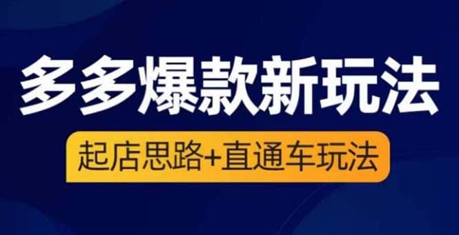 2023拼多多爆款·新玩法:起店思路 直通车玩法(3节精华课)-墨痕微课