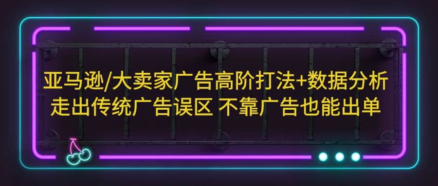 亚马逊/大卖家广告高阶打法 数据分析,走出传统广告误区 不靠广告也能出单-墨痕微课