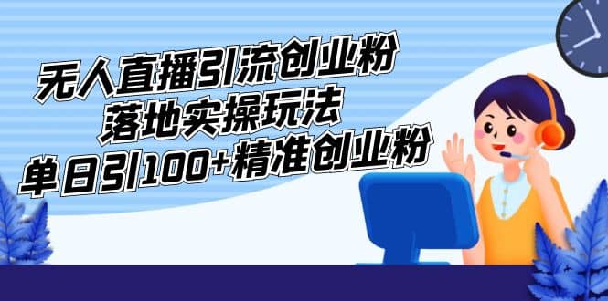 外面收费3980的无人直播引流创业粉落地实操玩法,单日引100 精准创业粉-墨痕微课
