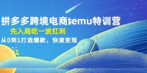 拼多多跨境电商temu特训营:先入局吃一波红利,从0到1打造爆款,快速变现-墨痕微课