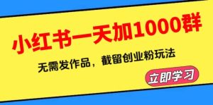 小红书一天加1000群,无需发作品,截留创业粉玩法 (附软件)-墨痕微课