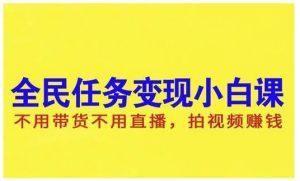 抖音全民任务变现小白课,不用带货不用直播,拍视频就能赚钱-墨痕微课