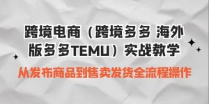 跨境电商(跨境多多 海外版多多TEMU)实操教学 从发布商品到售卖发货全流程-墨痕微课