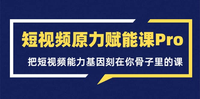 短视频原力赋能课Pro,把短视频能力基因刻在你骨子里的课(价值4999元)-墨痕微课