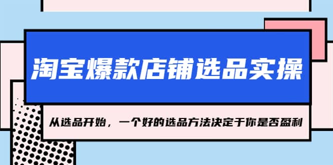 淘宝爆款店铺选品实操,2023从选品开始,一个好的选品方法决定于你是否盈利-墨痕微课