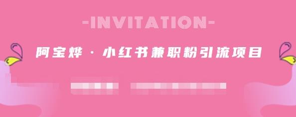 阿宝烨·小红书兼职粉引流项目，流量大，引流效果好【视频课程】-墨痕微课