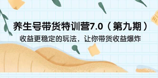 养生号带货特训营7.0(第九期)收益更稳定的玩法 让你带货收益爆炸(11节)-墨痕微课