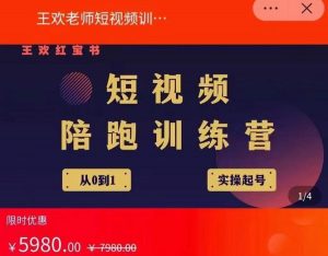 王欢红宝书短视频培训营,从认知、起号、实操、运营,适合新人起步-墨痕微课
