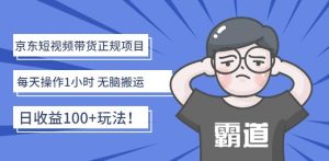 京东短视频带货正规项目:每天操作1小时无脑搬运日收益100 玩法!-墨痕微课