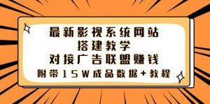 最新影视系统网站搭建教学,对接广告联盟赚钱,附带15W成品数据 教程-墨痕微课