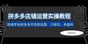 拼多多店铺运营实操教程:快速学会拼多多开店和运营,少踩坑,多盈利-墨痕微课
