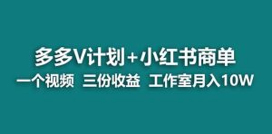【蓝海项目】多多v计划 小红书商单 一个视频三份收益 工作室月入10w-墨痕微课