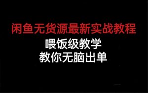 闲鱼无货源最新实战教程,喂饭级教学,教你无脑出单-墨痕微课