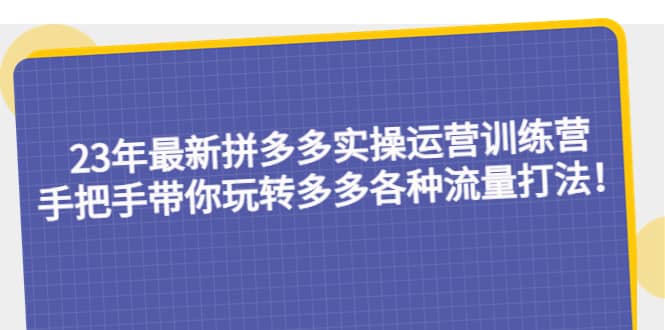 23年最新拼多多实操运营训练营:手把手带你玩转多多各种流量打法!-墨痕微课
