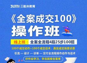 《全案成交100》全案全流程4段25步100招,操作班-墨痕微课