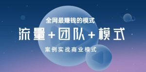 全网最赚钱的模式《流量 团队 模式》案例实战商业模式-墨痕微课