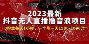 2023最新抖音无人直播撸音浪项目，0粉丝每天1小时，一个号一天1500-2000元-墨痕微课