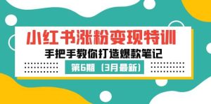 小红书涨粉变现特训·第6期,手把手教你打造爆款笔记(3月新课)-墨痕微课