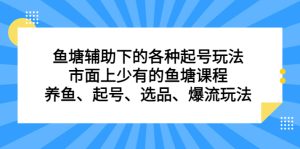 鱼塘辅助下的各种起号玩法,市面上少有的鱼塘课程,养鱼、起号、选品、爆流玩法-墨痕微课