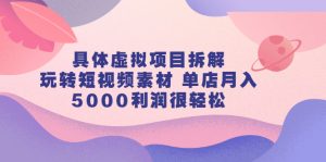 具体虚拟项目拆解,玩转短视频素材,单店月入几万 【视频课程】-墨痕微课