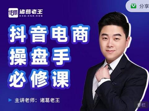 诸葛老王-抖音电商操盘手必修课:顶层设计,起号破局,爆款运营,数据分析-墨痕微课