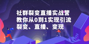 社群裂变直播实战营,教你从0到1实现引流、裂变、直播、变现-墨痕微课