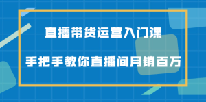 直播带货运营入门课,手把手教你直播间月销百万-墨痕微课