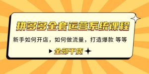 拼多多全套运营系统课程:新手如何开店 如何做流量 打造爆款 等等 全部干货-墨痕微课