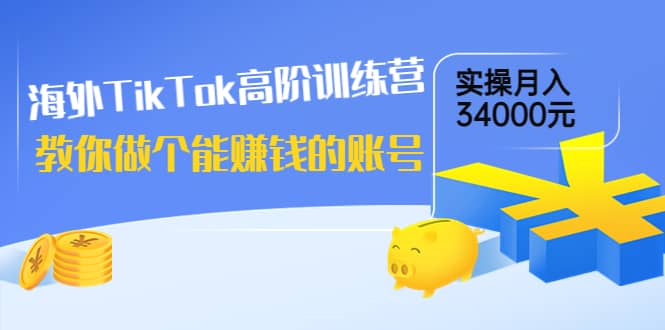 海外TikTok高阶训练营:教你做个能赚钱的账号,实操月入34000元!-墨痕微课