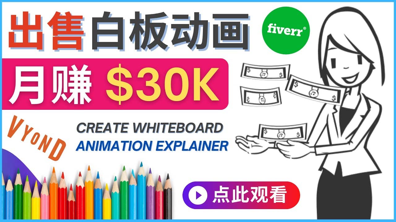 如何用最简单制作白板动画（WhiteBoard Animation）月赚3万美元-墨痕微课