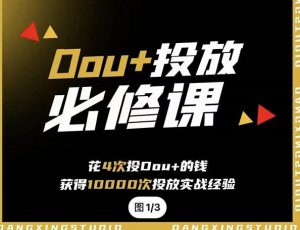 代同学DOU 投放训练营,用付费流量撬动大额自然流量,过得超额变现转化-墨痕微课