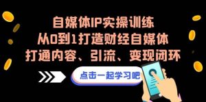 自媒体IP实操训练,从0到1打造财经自媒体,打通内容、引流、变现闭环-墨痕微课
