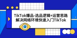TikTok爆品-选品逻辑 运营思路:解决网络环境快速入门TikTok-墨痕微课